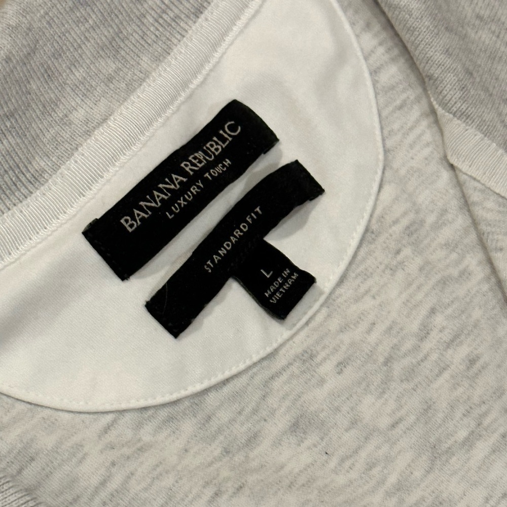 Banana Republic Mens Luxury Touch Standard Fit Polo Sz L Light Heather Gray - Picture 4 of 4